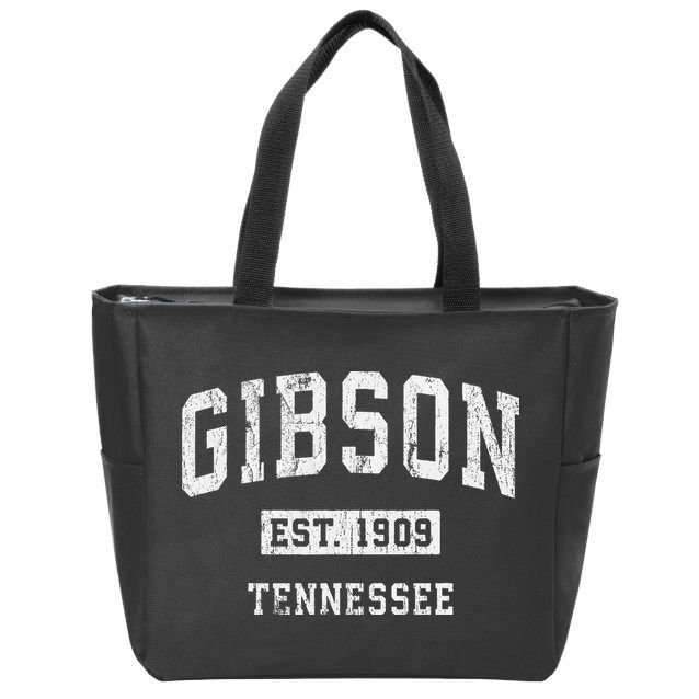 Gibson Tennessee Tn Vintage Athletic Sports Zip Tote Bag