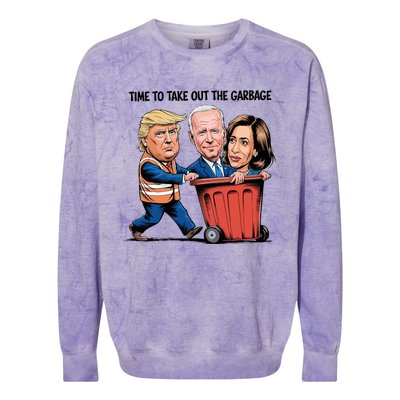 Garbage Truck Trash 2024 Donald Trump Colorblast Crewneck Sweatshirt