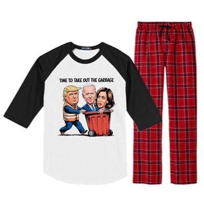 Garbage Truck Trash 2024 Donald Trump Raglan Sleeve Pajama Set