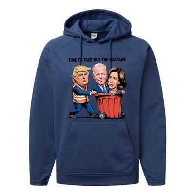 Garbage Truck Trash 2024 Donald Trump Performance Fleece Hoodie