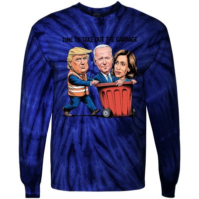 Garbage Truck Trash 2024 Donald Trump Tie-Dye Long Sleeve Shirt