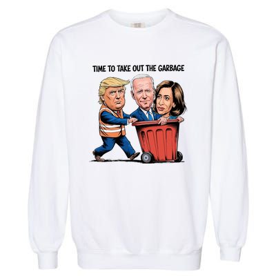 Garbage Truck Trash 2024 Donald Trump Garment-Dyed Sweatshirt