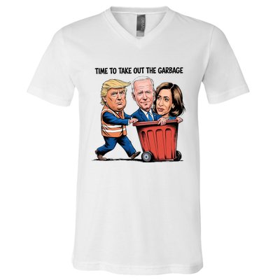 Garbage Truck Trash 2024 Donald Trump V-Neck T-Shirt