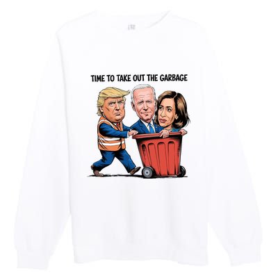 Garbage Truck Trash 2024 Donald Trump Premium Crewneck Sweatshirt