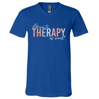 Going To Therapy Is Cool Tal Health Hu Brain Awareness Cute Gift V-Neck T-Shirt