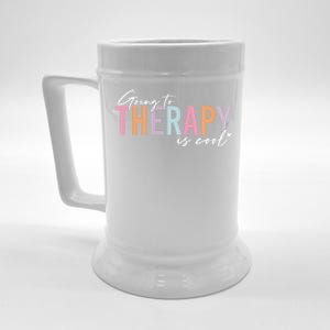 Going To Therapy Is Cool Tal Health Hu Brain Awareness Cute Gift Beer Stein