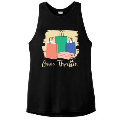 Gone Thriftin' Thrifting Queen Bargain Hunting Cute Gift Ladies PosiCharge Tri-Blend Wicking Tank