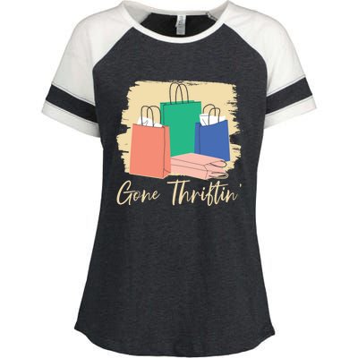 Gone Thriftin' Thrifting Queen Bargain Hunting Cute Gift Enza Ladies Jersey Colorblock Tee