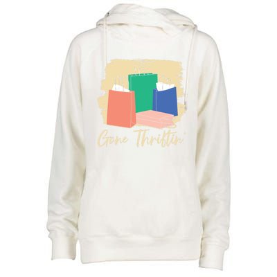 Gone Thriftin' Thrifting Queen Bargain Hunting Cute Gift Womens Funnel Neck Pullover Hood