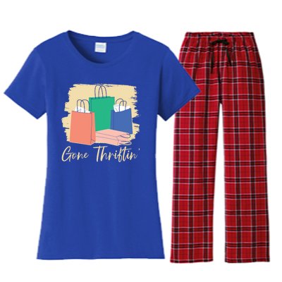 Gone Thriftin' Thrifting Queen Bargain Hunting Cute Gift Women's Flannel Pajama Set