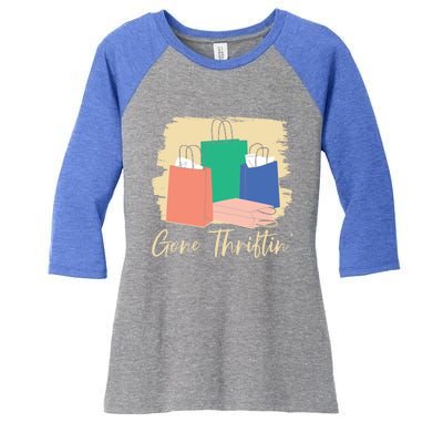 Gone Thriftin' Thrifting Queen Bargain Hunting Cute Gift Women's Tri-Blend 3/4-Sleeve Raglan Shirt