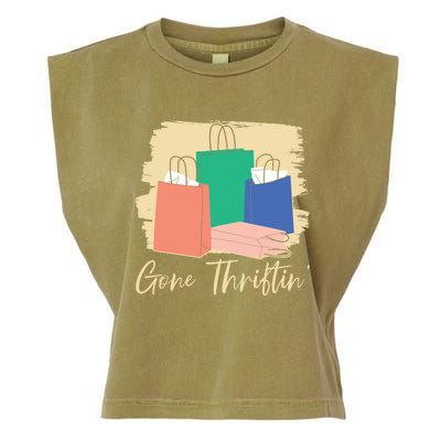 Gone Thriftin' Thrifting Queen Bargain Hunting Cute Gift Garment-Dyed Women's Muscle Tee