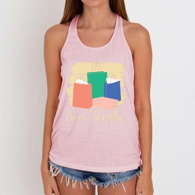 Gone Thriftin' Thrifting Queen Bargain Hunting Cute Gift Women's Knotted Racerback Tank