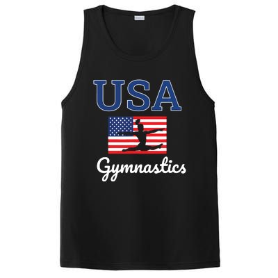 Girl Tumbling Team Gear Gymnast Gymnastics USA American Flag PosiCharge Competitor Tank