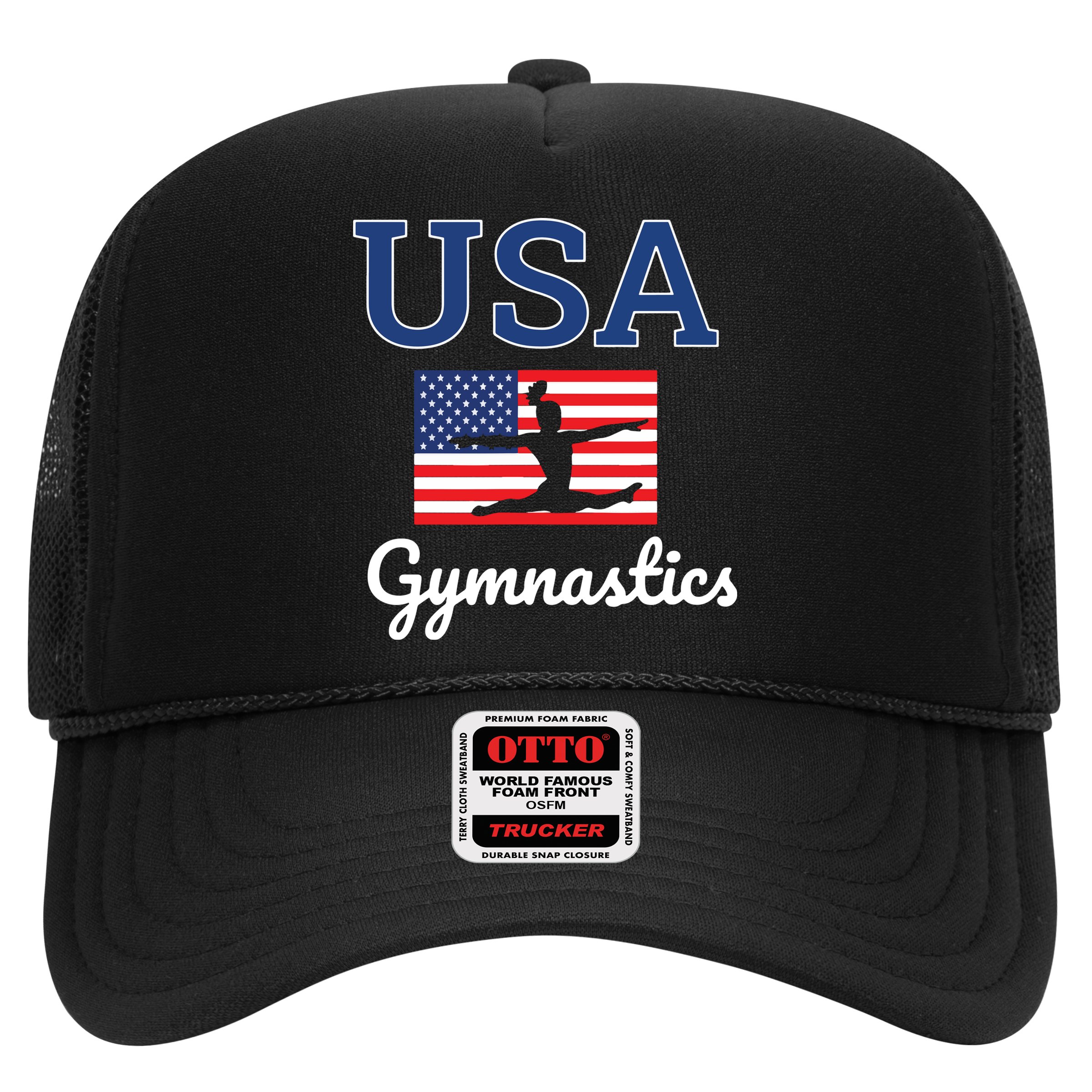 Girl Tumbling Team Gear Gymnast Gymnastics USA American Flag Hat