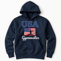 Girl Tumbling Team Gear Gymnast Gymnastics USA American Flag Hoodie