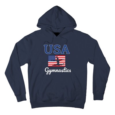 Girl Tumbling Team Gear Gymnast Gymnastics USA American Flag Hoodie