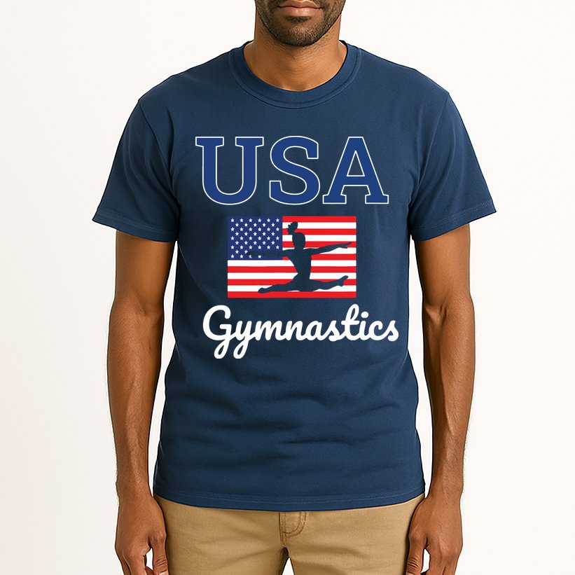 Girl Tumbling Team Gear Gymnast Gymnastics USA American Flag Tall T-Shirt