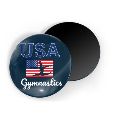 Girl Tumbling Team Gear Gymnast Gymnastics USA American Flag Magnet