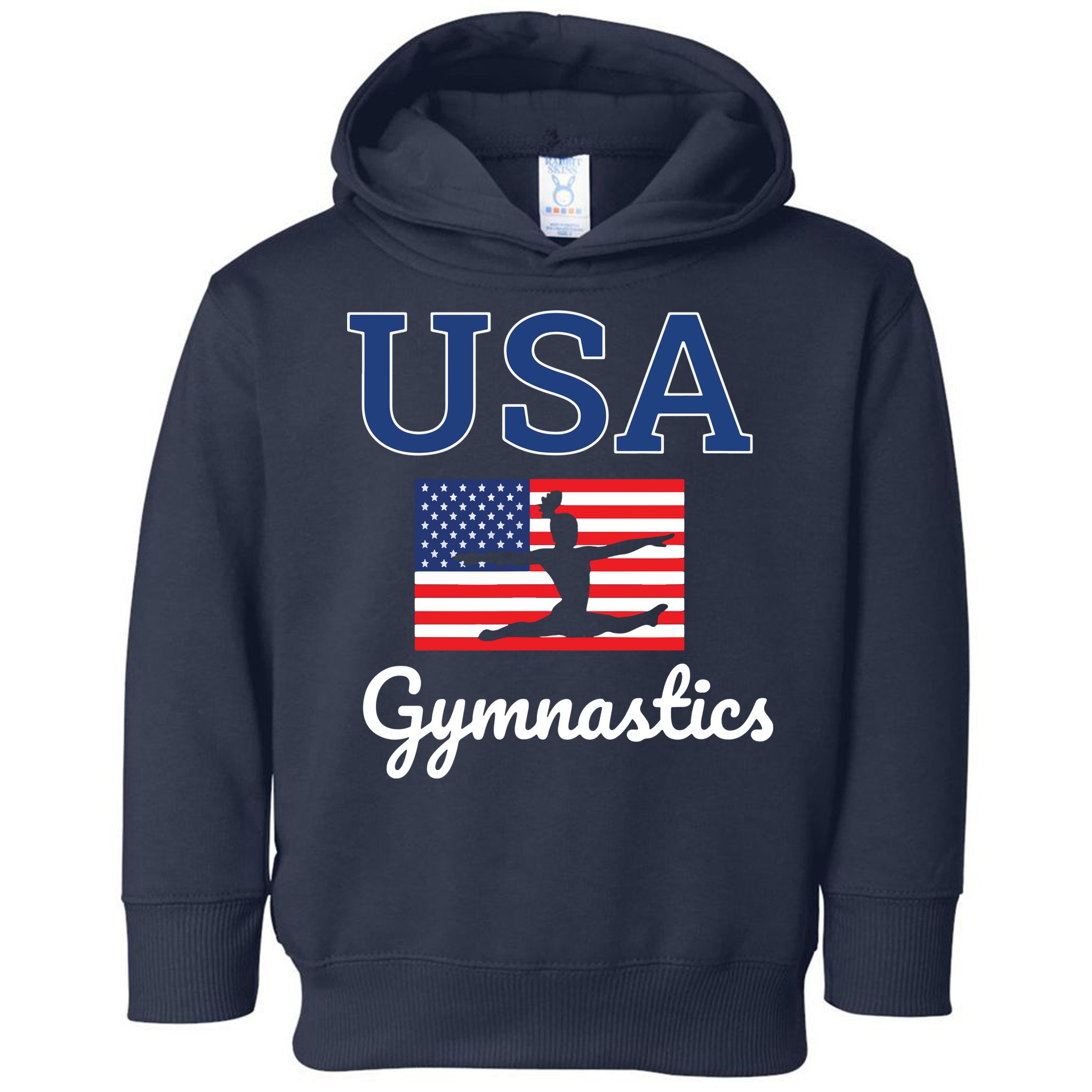 Girl Tumbling Team Gear Gymnast Gymnastics USA American Flag Toddler Hoodie