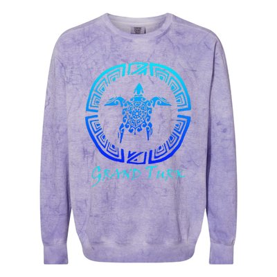 Grand Turk, Turks & Caicos Vintage Tribal Turtle Vacation Colorblast Crewneck Sweatshirt