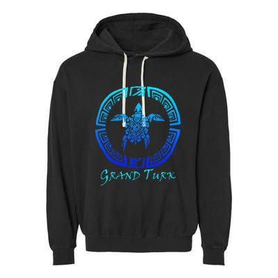 Grand Turk, Turks & Caicos Vintage Tribal Turtle Vacation Garment-Dyed Fleece Hoodie