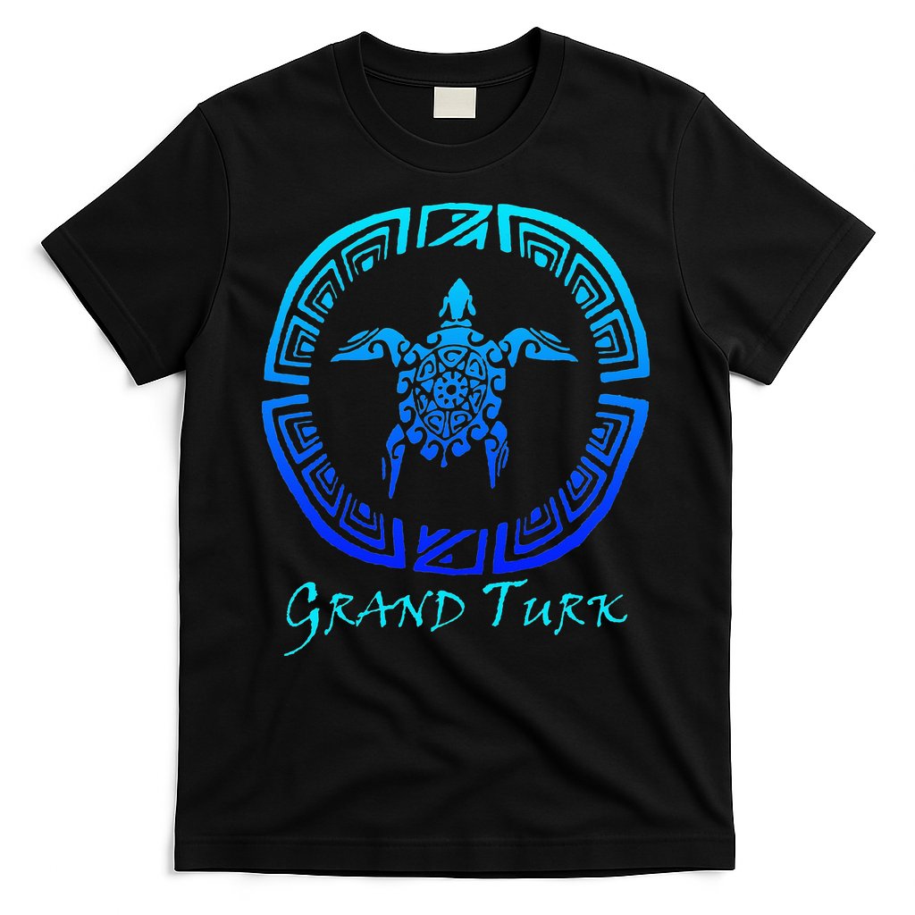 Grand Turk, Turks & Caicos Vintage Tribal Turtle Vacation T-Shirt