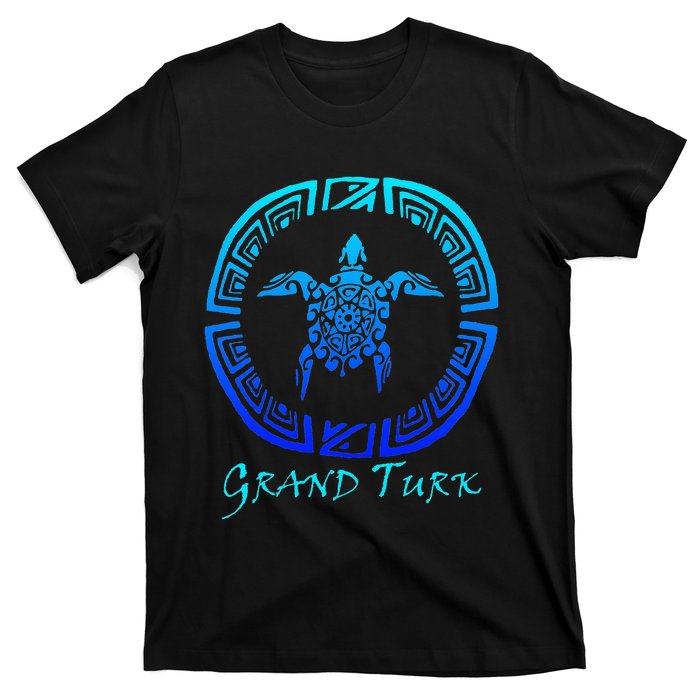 Grand Turk, Turks & Caicos Vintage Tribal Turtle Vacation T-Shirt