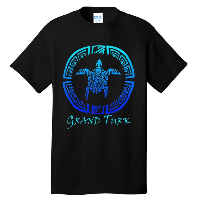 Grand Turk, Turks & Caicos Vintage Tribal Turtle Vacation Tall T-Shirt