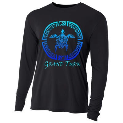 Grand Turk, Turks & Caicos Vintage Tribal Turtle Vacation Cooling Performance Long Sleeve Crew