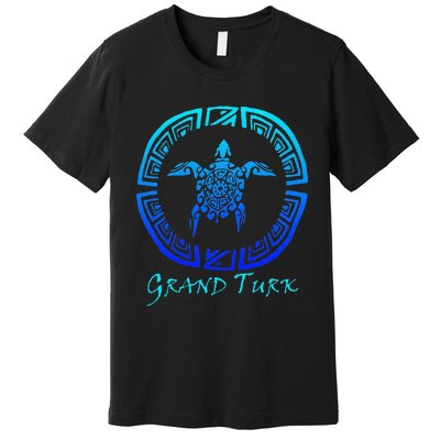 Grand Turk, Turks & Caicos Vintage Tribal Turtle Vacation Premium T-Shirt