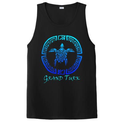 Grand Turk, Turks & Caicos Vintage Tribal Turtle Vacation PosiCharge Competitor Tank