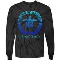 Grand Turk, Turks & Caicos Vintage Tribal Turtle Vacation Tie-Dye Long Sleeve Shirt