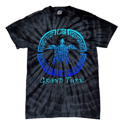 Grand Turk, Turks & Caicos Vintage Tribal Turtle Vacation Tie-Dye T-Shirt