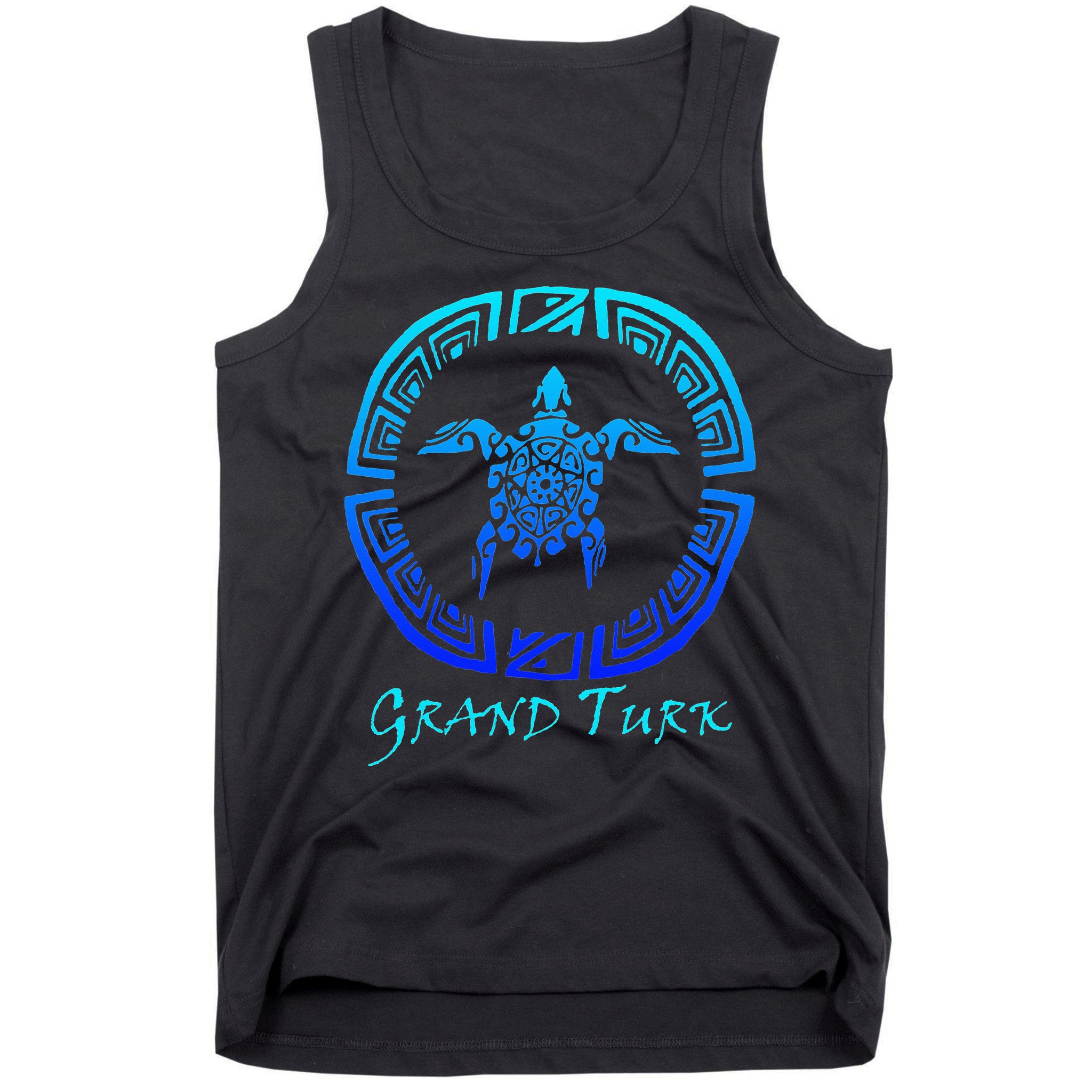 Grand Turk, Turks & Caicos Vintage Tribal Turtle Vacation Tank Top