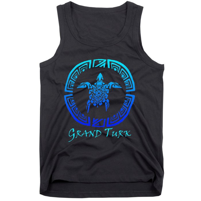 Grand Turk, Turks & Caicos Vintage Tribal Turtle Vacation Tank Top