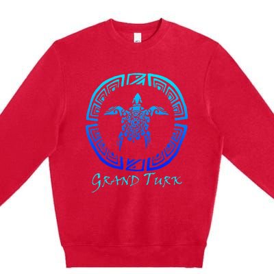 Grand Turk, Turks & Caicos Vintage Tribal Turtle Vacation Premium Crewneck Sweatshirt