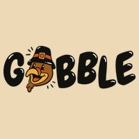 Gobble Turkey Thanksgiving Holiday Cute Zip Tote Bag
