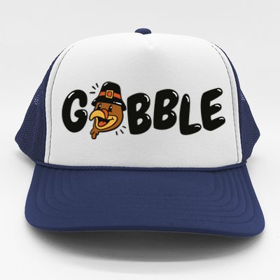 Gobble Turkey Thanksgiving Holiday Cute Trucker Hat