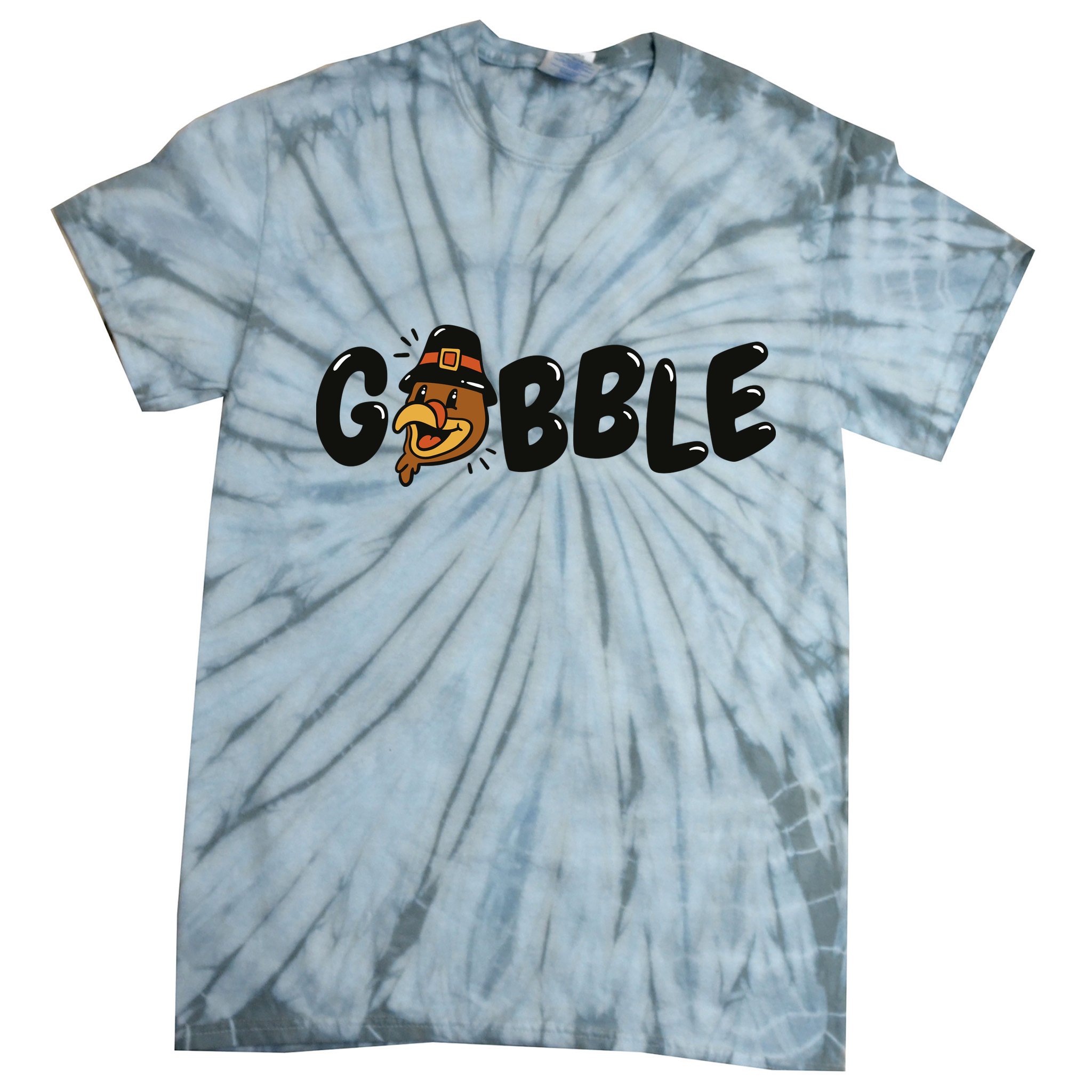 Gobble Turkey Thanksgiving Holiday Cute Tie-Dye T-Shirt