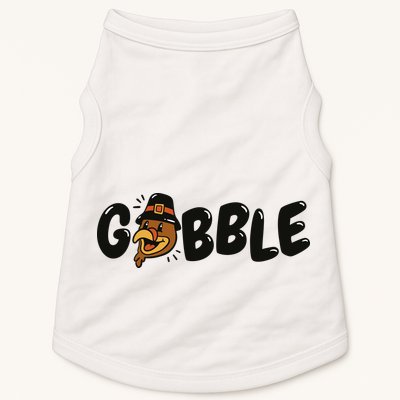 Gobble Turkey Thanksgiving Holiday Cute Doggie Tank