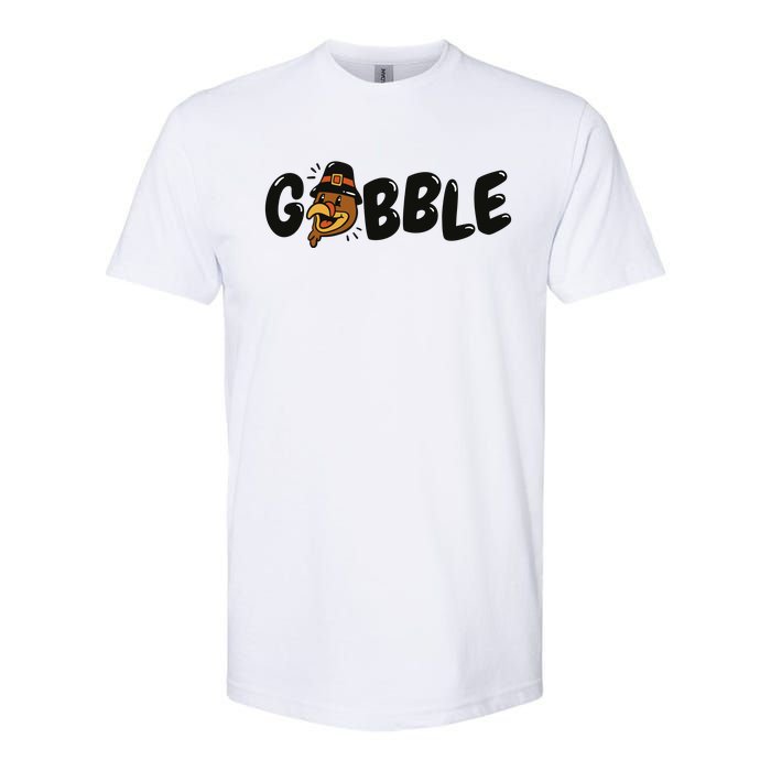 Gobble Turkey Thanksgiving Holiday Cute Softstyle CVC T-Shirt