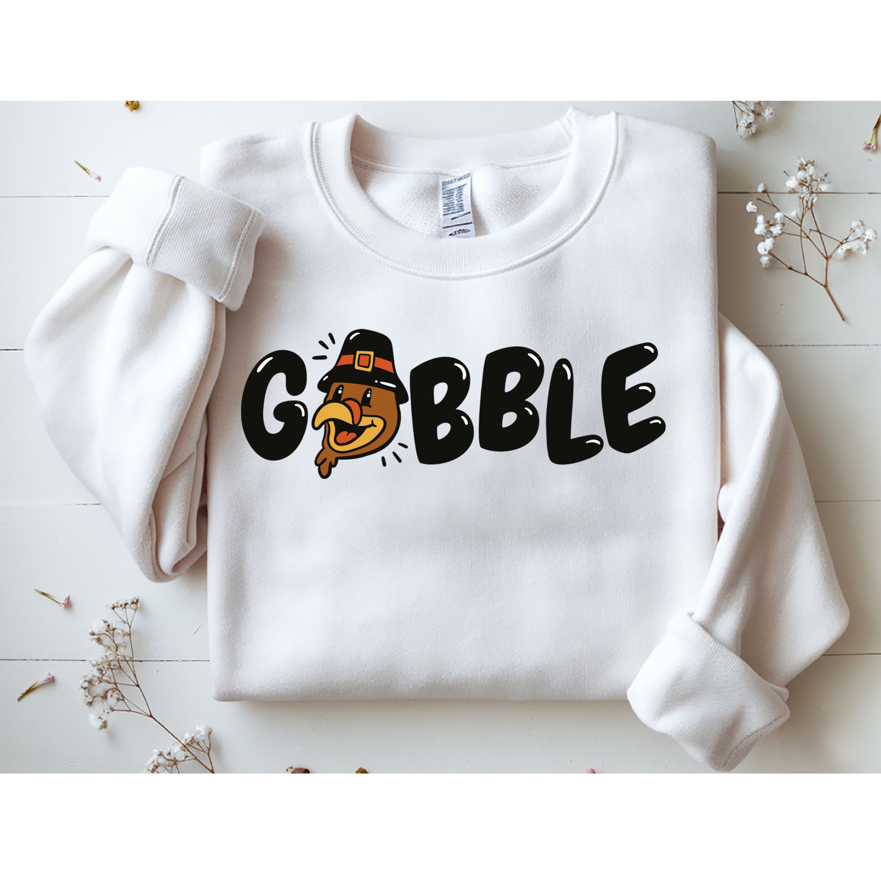 Gobble Turkey Thanksgiving Holiday Cute Sweatshirt