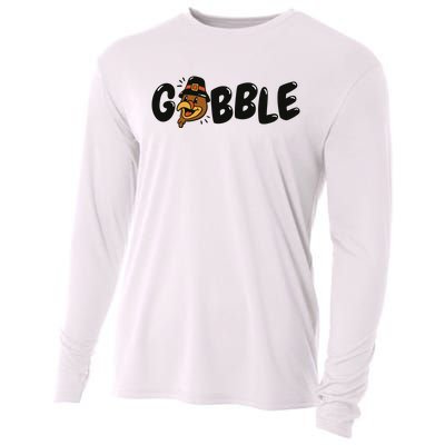 Gobble Turkey Thanksgiving Holiday Cute Cooling Performance Long Sleeve Crew