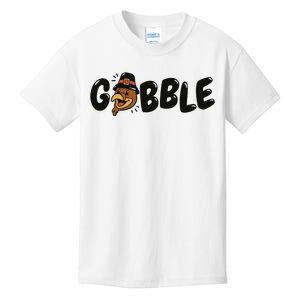 Gobble Turkey Thanksgiving Holiday Cute Kids T-Shirt