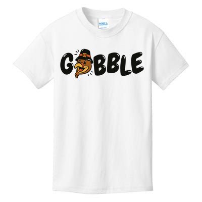 Gobble Turkey Thanksgiving Holiday Cute Kids T-Shirt