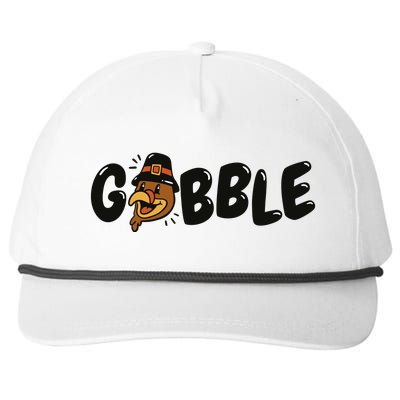 Gobble Turkey Thanksgiving Holiday Cute Snapback Five-Panel Rope Hat