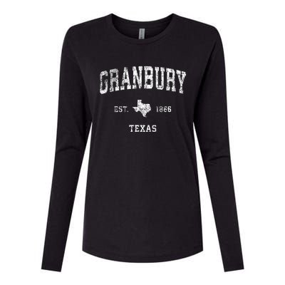 Granbury Texas Tx Vintage Athletic Sports Design Womens Cotton Relaxed Long Sleeve T-Shirt