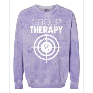 Group Therapy Target Practice Shooting Range Humor Gun Lover Colorblast Crewneck Sweatshirt