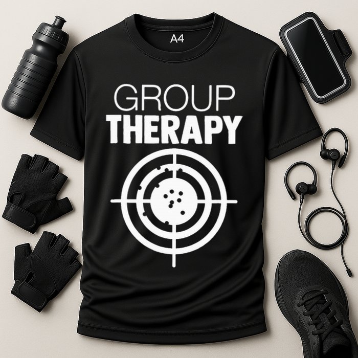 Group Therapy Target Practice Shooting Range Humor Gun Lover Performance Shirt